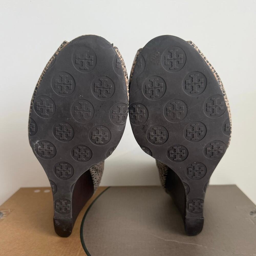 Tory Burch Julianne Python Embossed Leather Peep-… - image 8